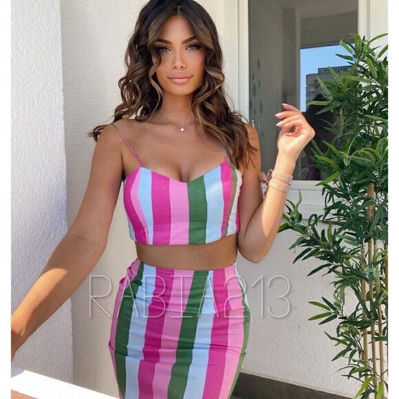 ZARA STRIPED MINI SKIRT - Picture 2 of 15